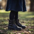 Bota Martens niña respetuosa negra piel.