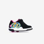 Deportivo niña doble rueda negro con toques rosa fluor