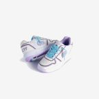 Deportivo niña ruedas cordon combinado en blanco y morados.