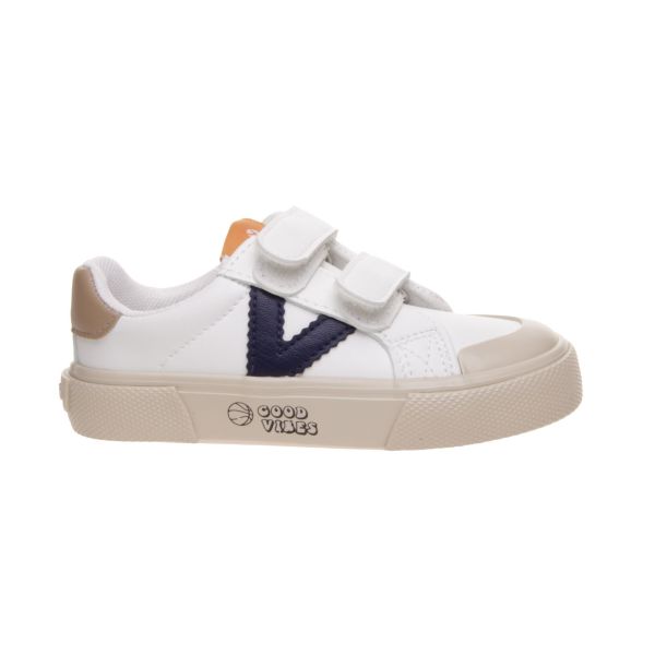 VICTORIA - ZAPATILLAS INFANTILES DE LONA BLANCA CON PUNTERA REFORZADA