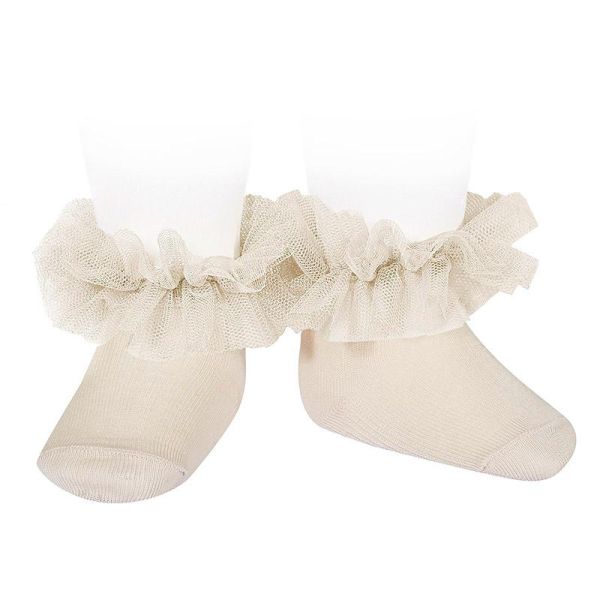 Calcetines para Bebé y Niña Cóndor con Volante de Tul – Elegancia y Dulzura