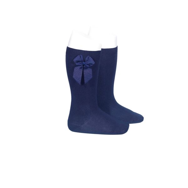 Calcetines Azul Marino Niña con Lazo | Suaves y elegantes