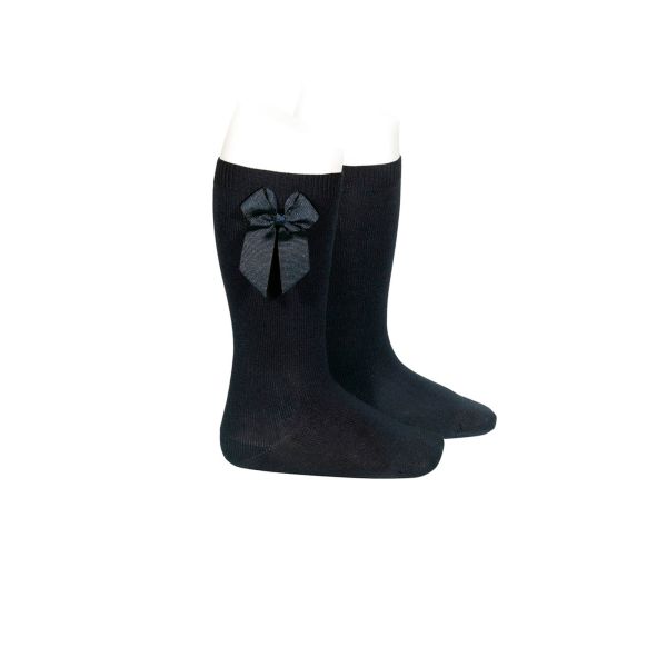 Calcetines Negros para Niña con Lazo | Elegantes y prácticos