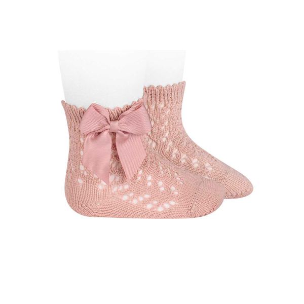 Calcetines Rosa Empolvado con Lazo | Dulce toque infantil