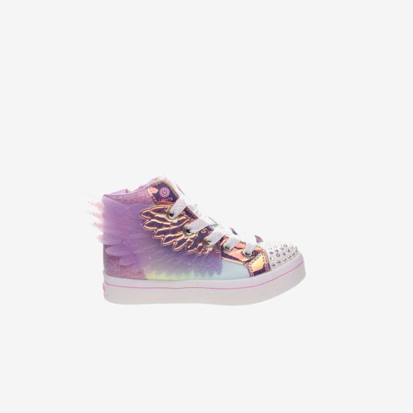 Bota de alas con luces de Skechers con cremallera y cordones.
