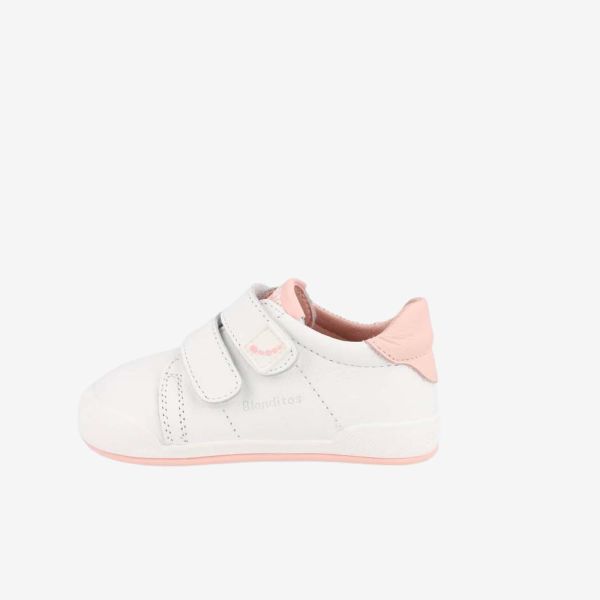 Blanditos deportivo respetuoso niña | Blanco y rosa con velcro