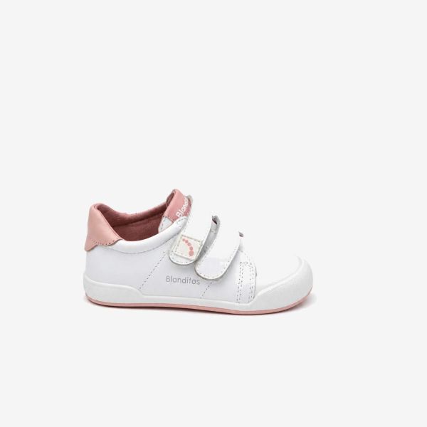 Blanditos deportivo respetuoso niña | Blanco y rosa con velcro