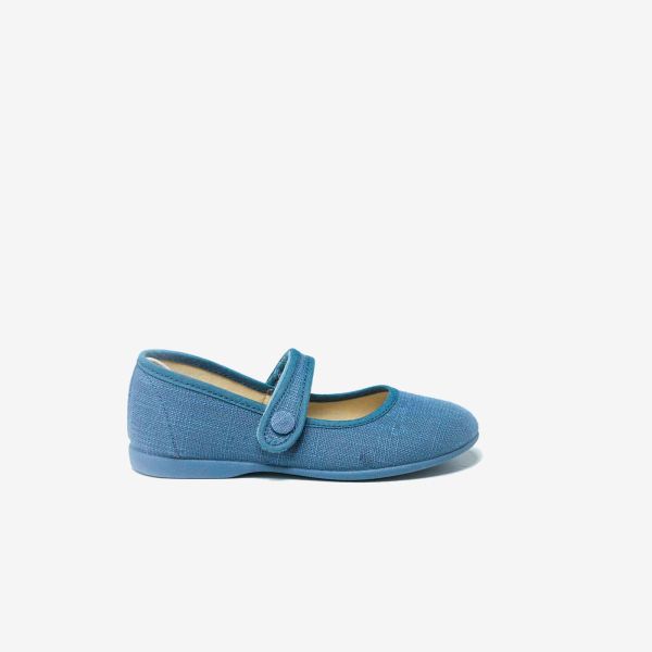 Mercedes de lona para niña en color azulon con velcro de Batila