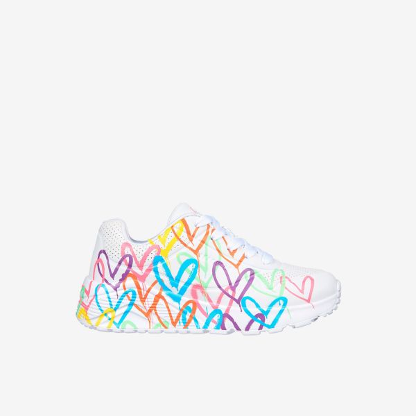 Zapatillas Skechers niña corazones blancas | Color, confort y diversión diaria