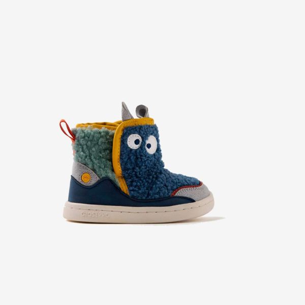 Botita niño Gioseppo con suela de goma y puntera reforzada, diseño de muñecos