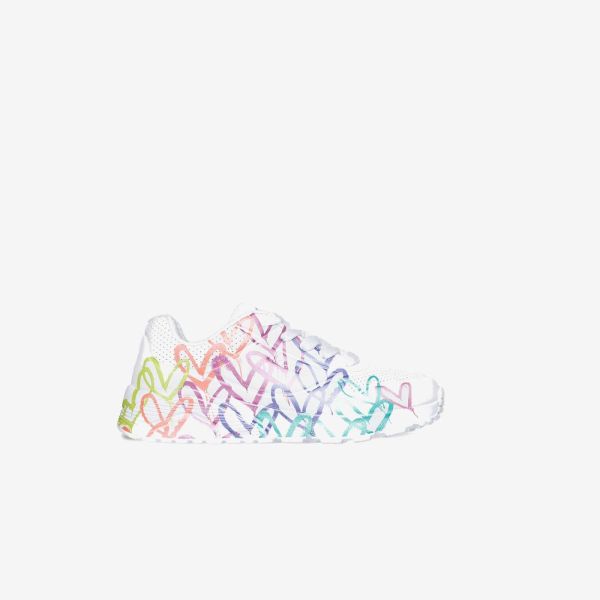 Deportivas cordon de Skechers con corazones multicolor