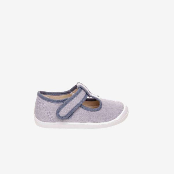 Pepito de lona en azul con velcro.