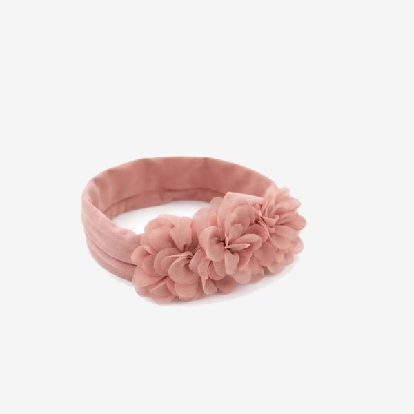 Felpa nude niña banda ancha con tres flores.