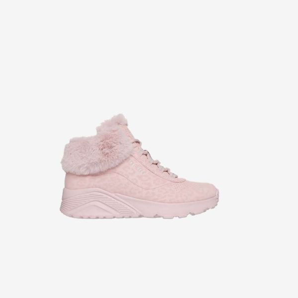 Botas Skechers rosa niña con pelo estampado animal print