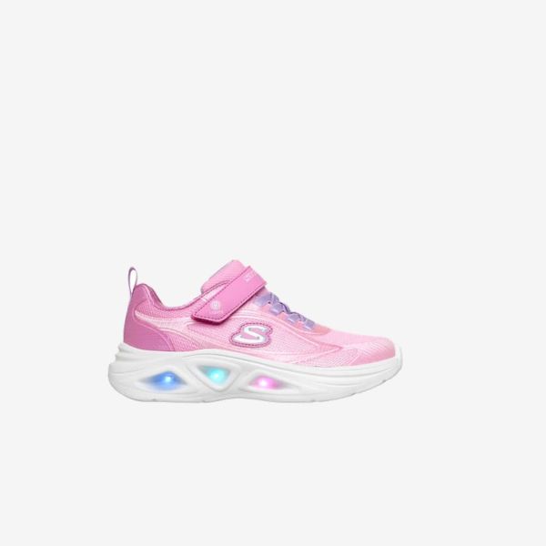 Skechers de niña con luces y cierre de velcro tonos degradados