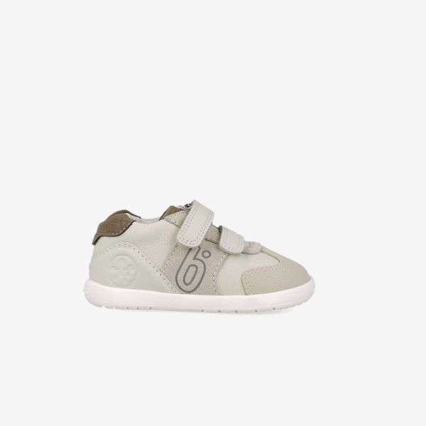 Deportivos clasicos Biomecanicstonos beige con velcro y puntera reforzada