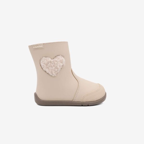 Botin Titanitos clasico beige media caña y cremallera