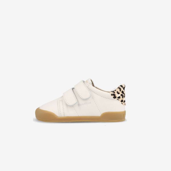 Blanditos deportivo respetuoso Blanco con talonera animal print y velcro