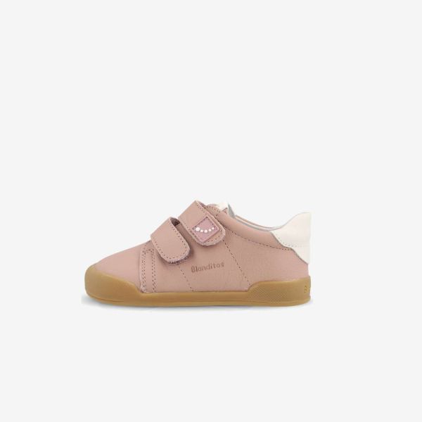 Blanditos deportivo respetuoso con velcro rosa nude.