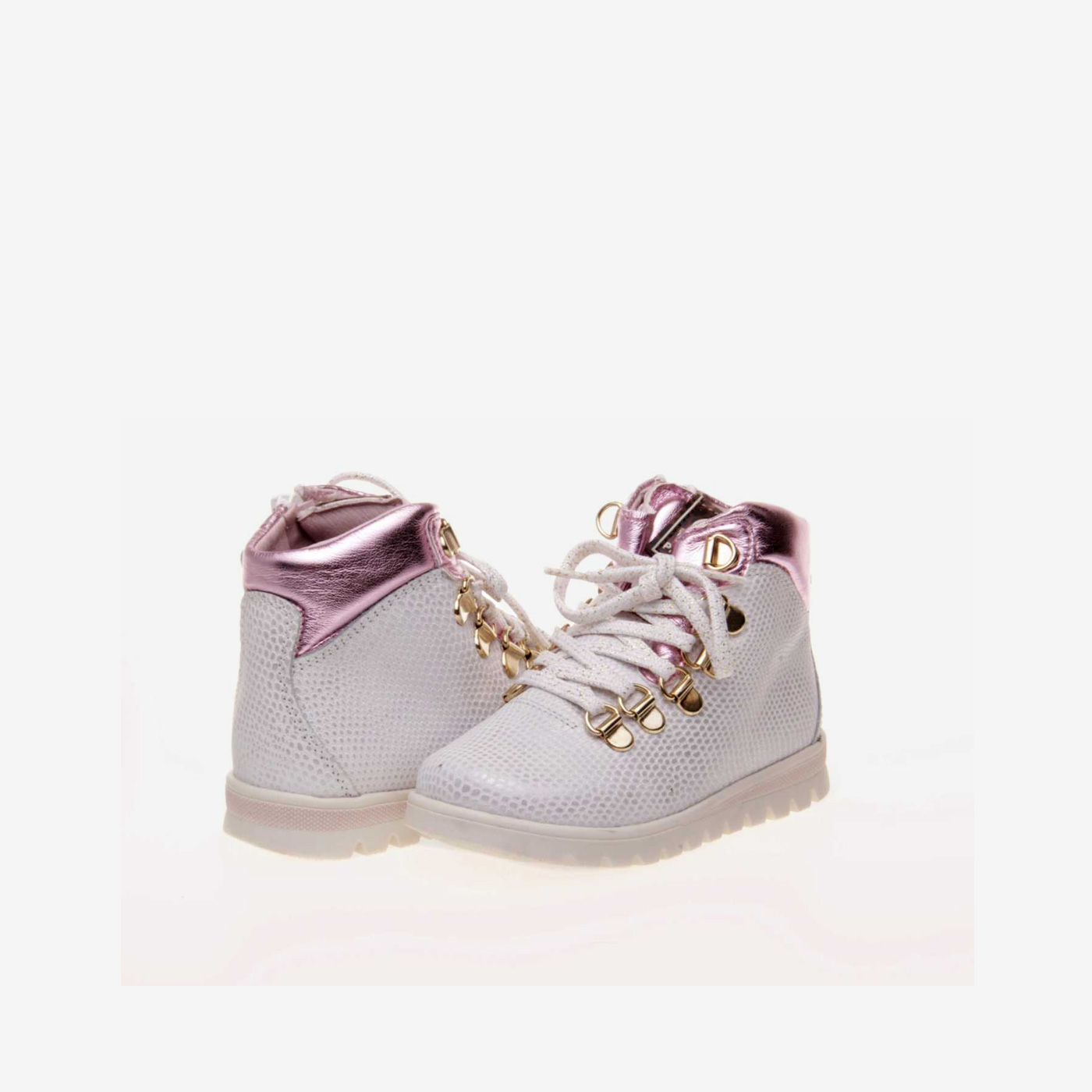 Bota de niña Pablosky metalizada con cordón y cremallera