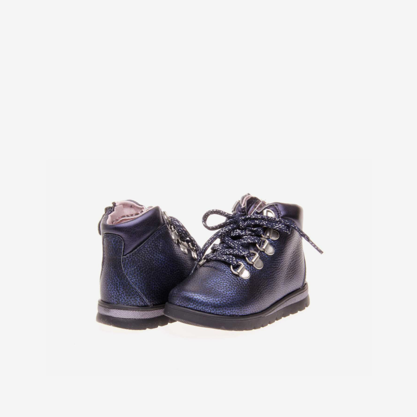 Bota de niña Pablosky metalizada con cordón y cremallera