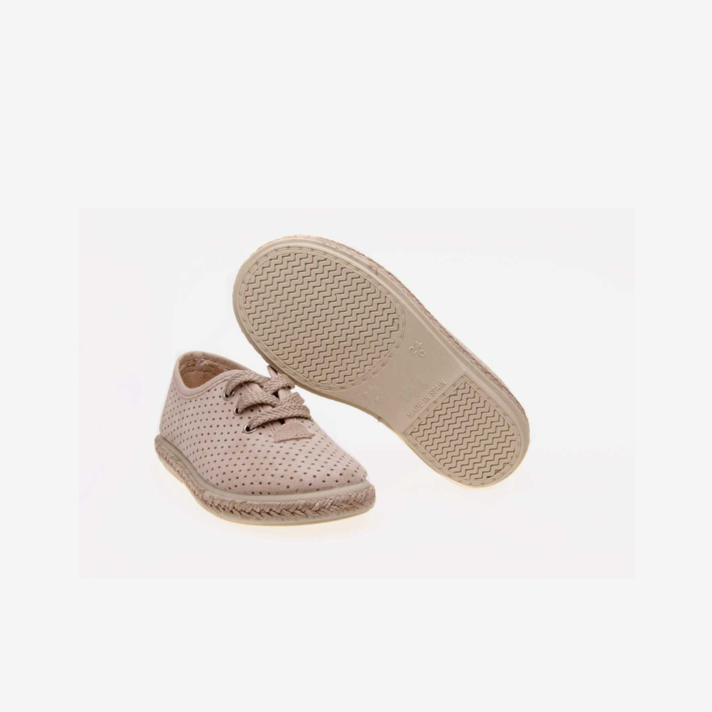 Lona de niño en serraje perforada con cordón