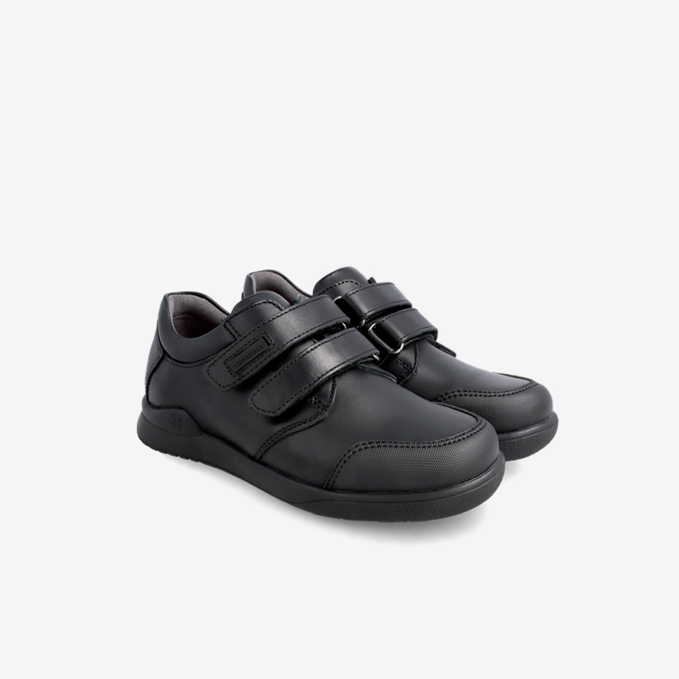 Zapato colegial niño negro doble velcro Biomecanics