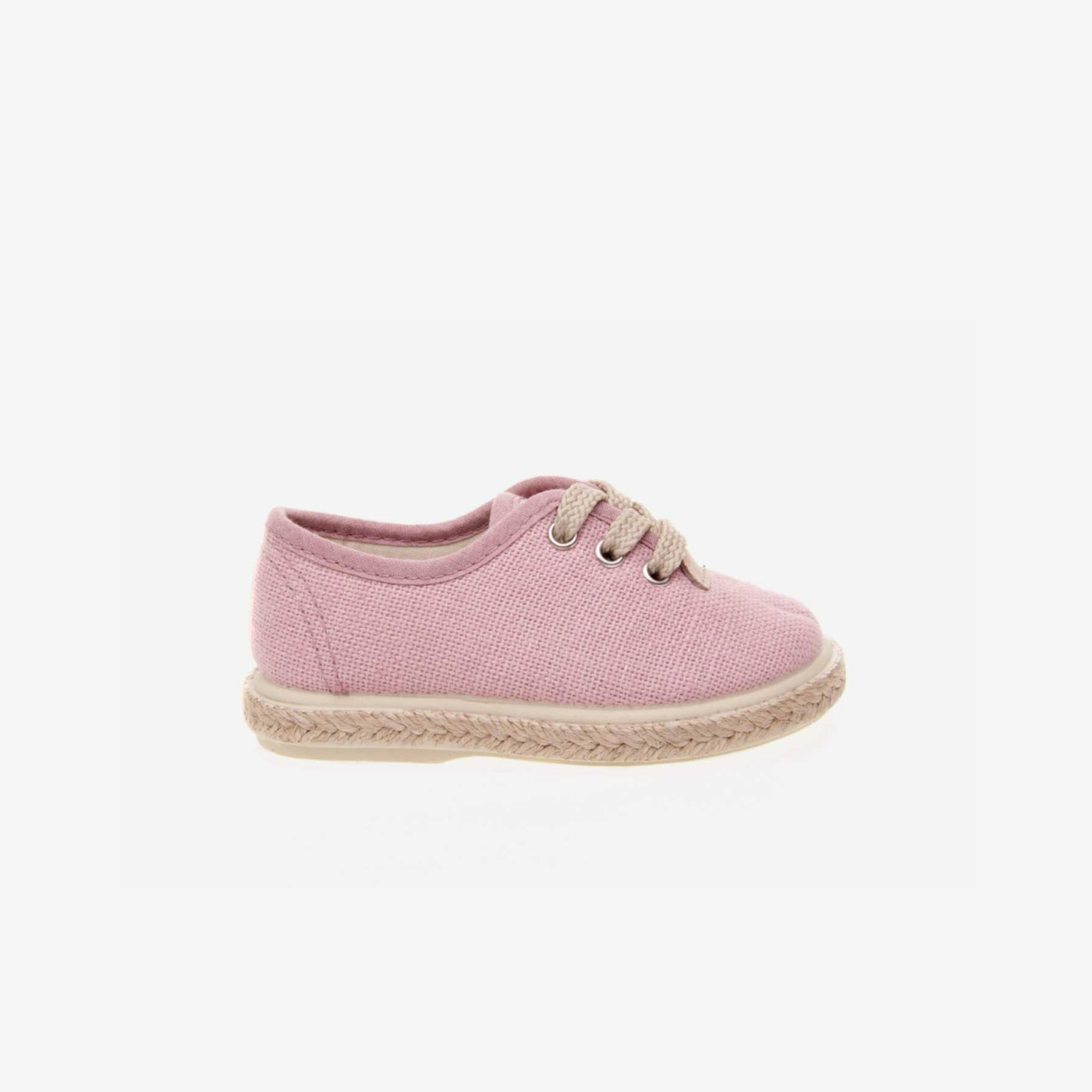Zapatillas de lona rosa con cordones