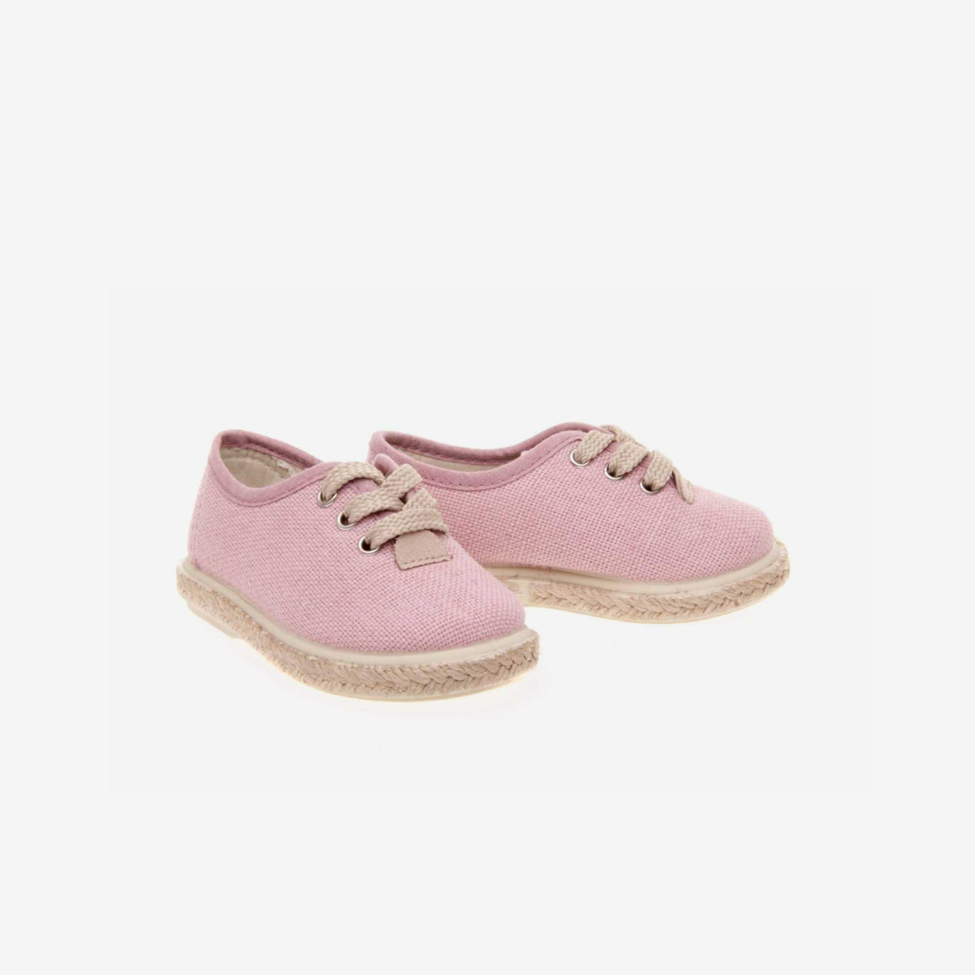 Zapatillas de lona rosa con cordones