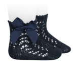 Calcetines azul marino con lazo