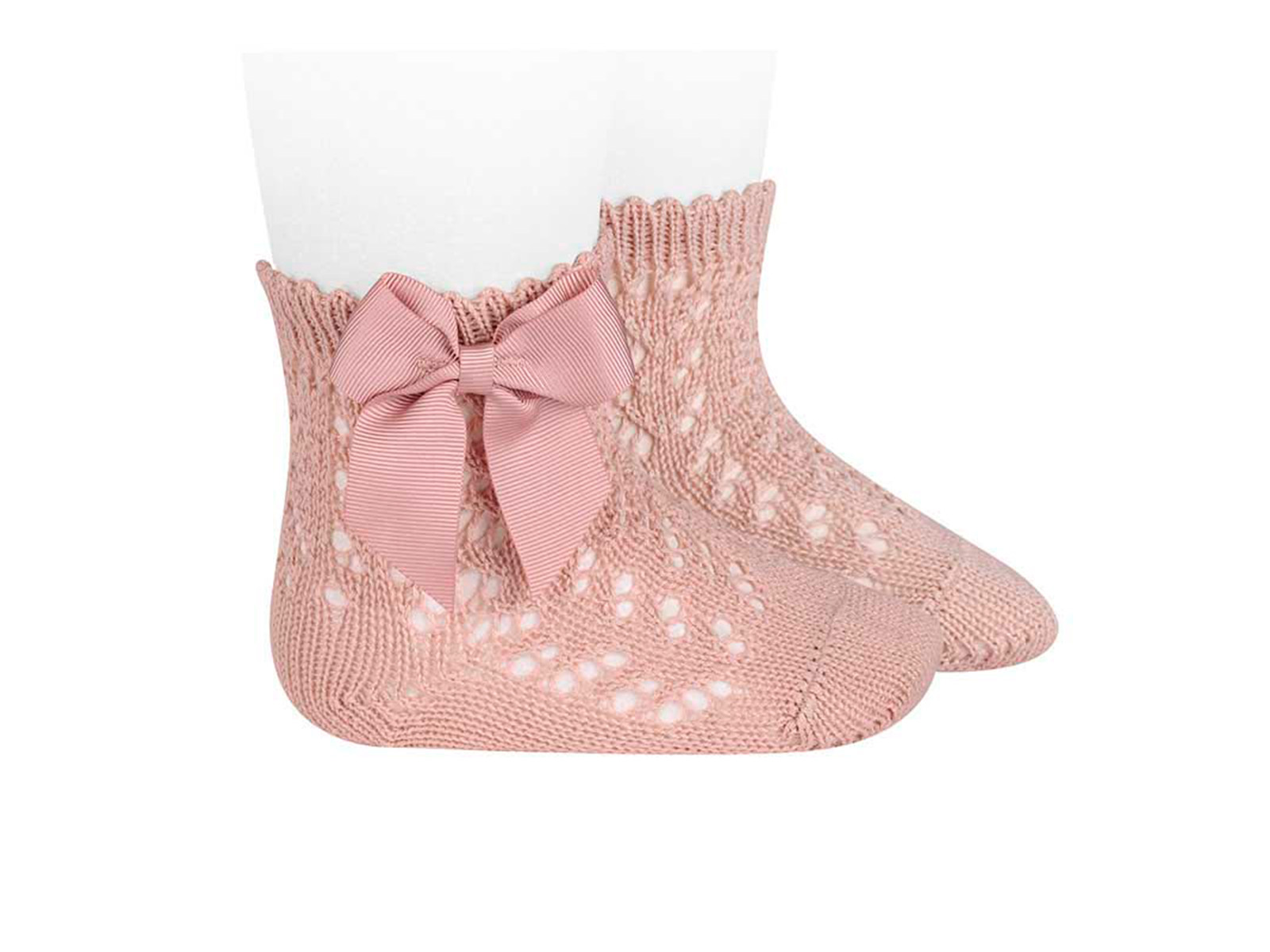 Calcetines Rosa Empolvado con Lazo