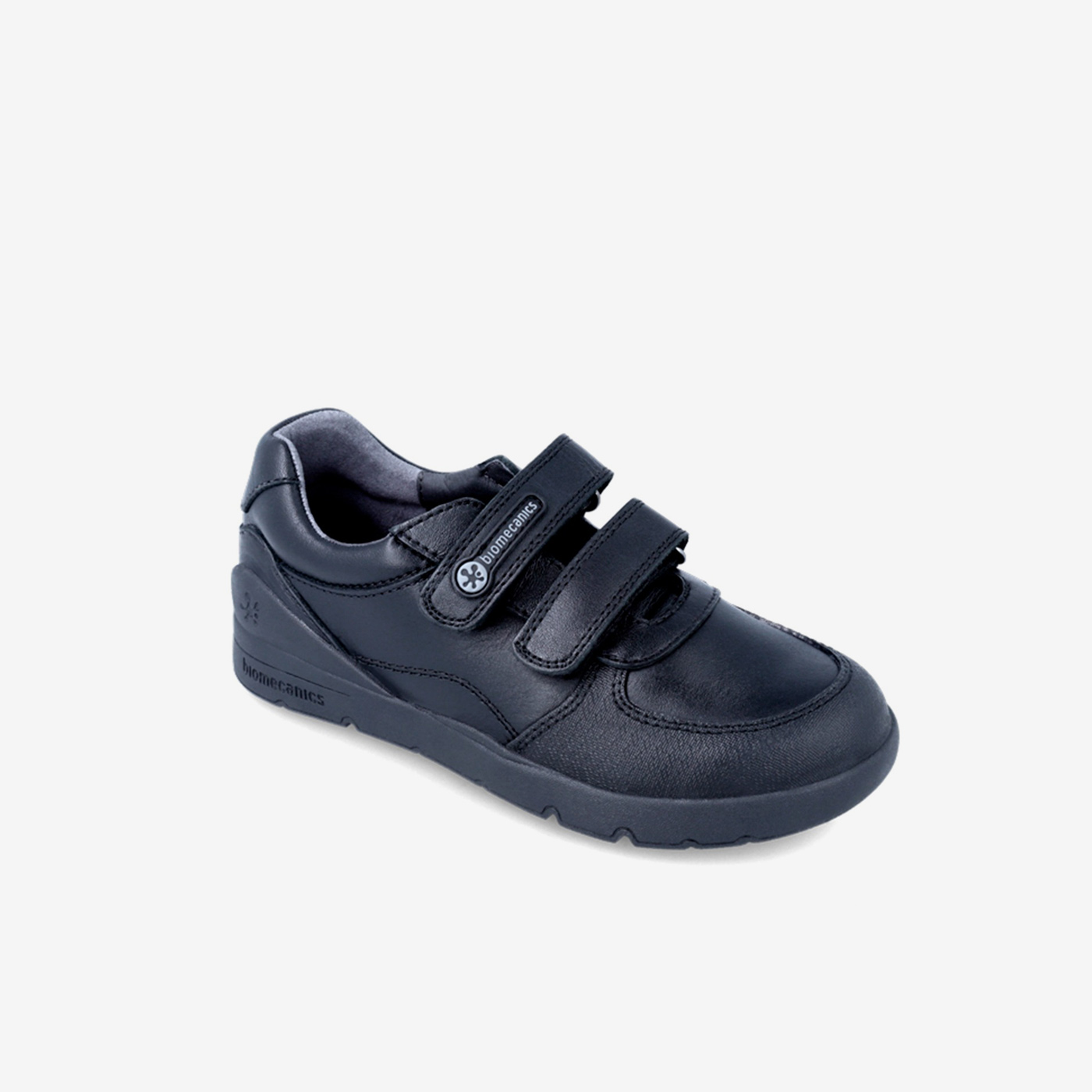 Zapato colegial Biomecanics niño negro con doble velcro y suela de goma sport