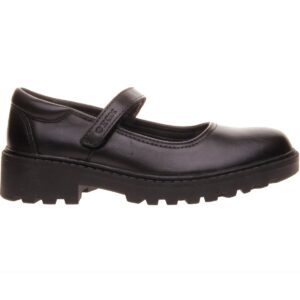 Merceditas negras de Geox para el cole con suela gorda y velcro. Ligeras, transpirables y cómodas para aguantar todo el día.