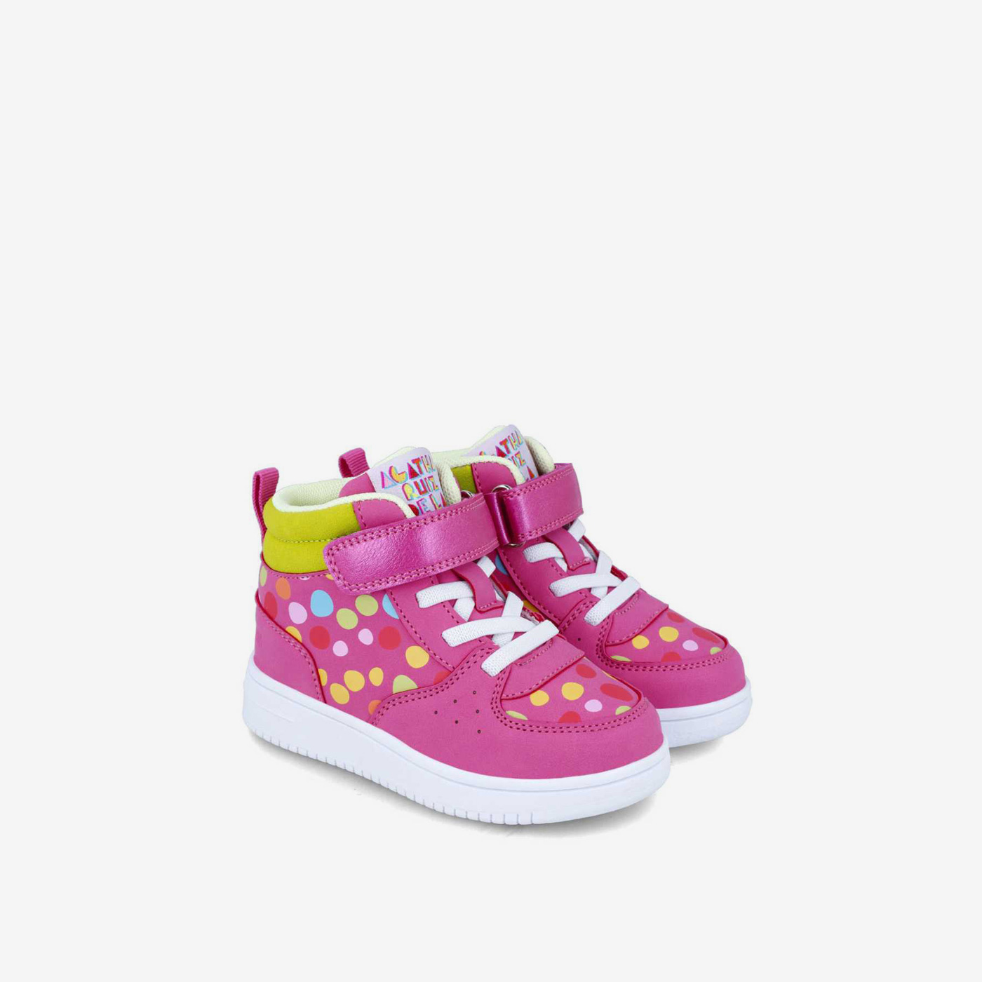 Botín de niña con velcro y cremallera.