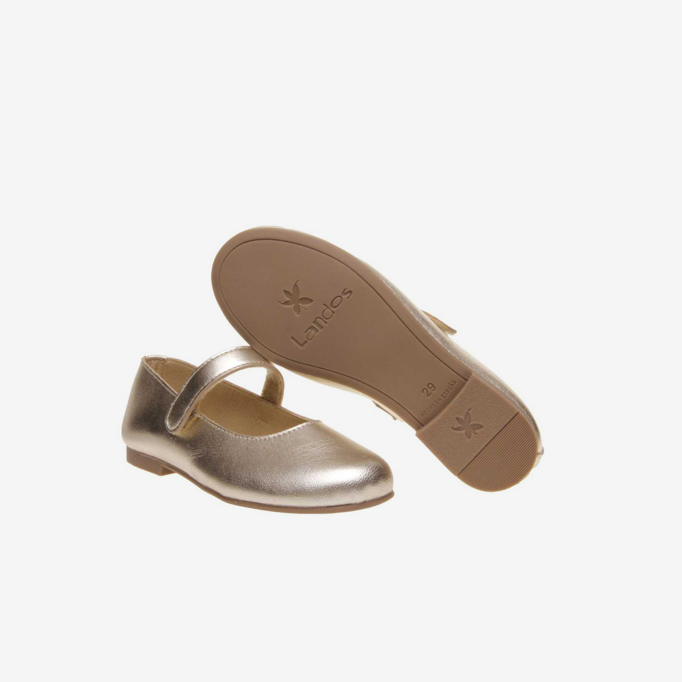 Mercedes fino niña metalizado landos con velcro