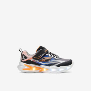 Zapatillas Skechers con luces LED para niño. Cierre de velcro, suela segura y ese brillo que convierte cada paso en pura alegría.