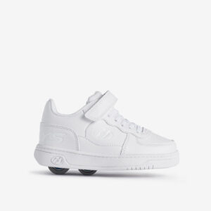 Heelys blancas con doble rueda, velcro y cordones. Comodidad, estabilidad y estilo para que tu hija se deslice con seguridad y confianza.