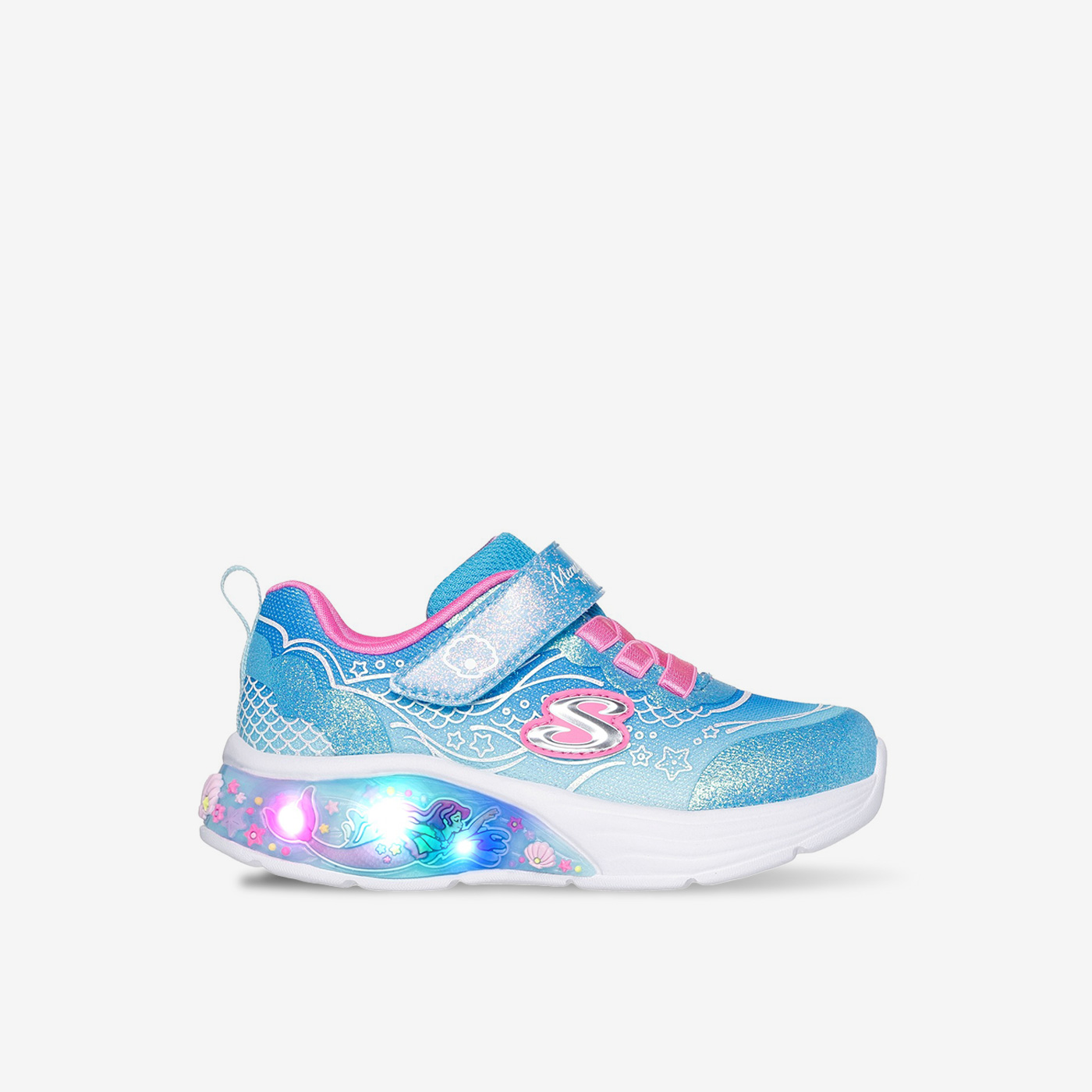 Skechers niña sirenas | Zapatillas mágicas con luces y velcro