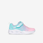 Skechers niña deportivas con luces | Rosa metalizado y velcro