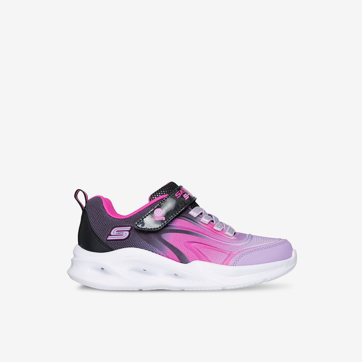 Skechers deportivas con luces, en tonos rosas