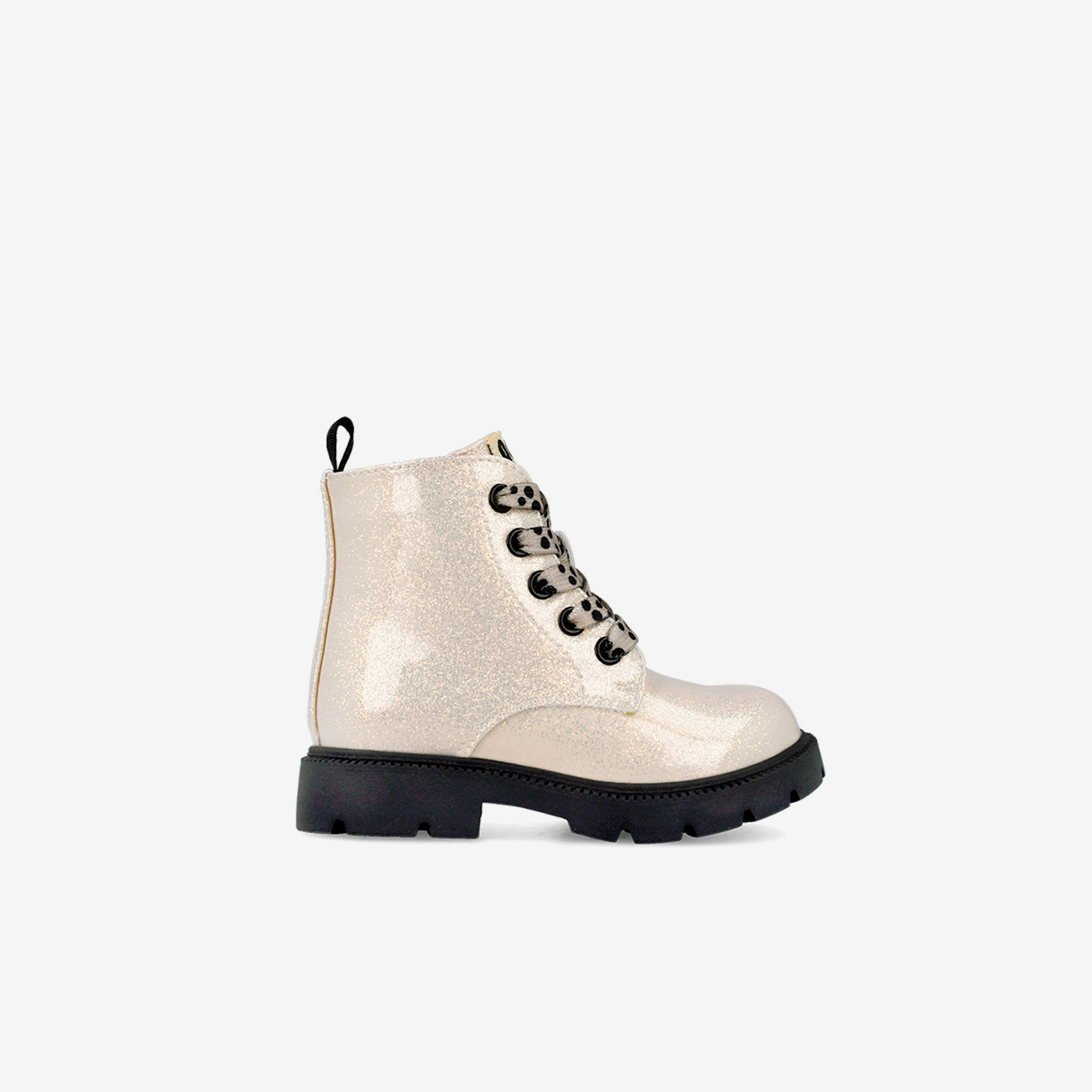 Botas tipo Martens de Garvalín beige metalizado