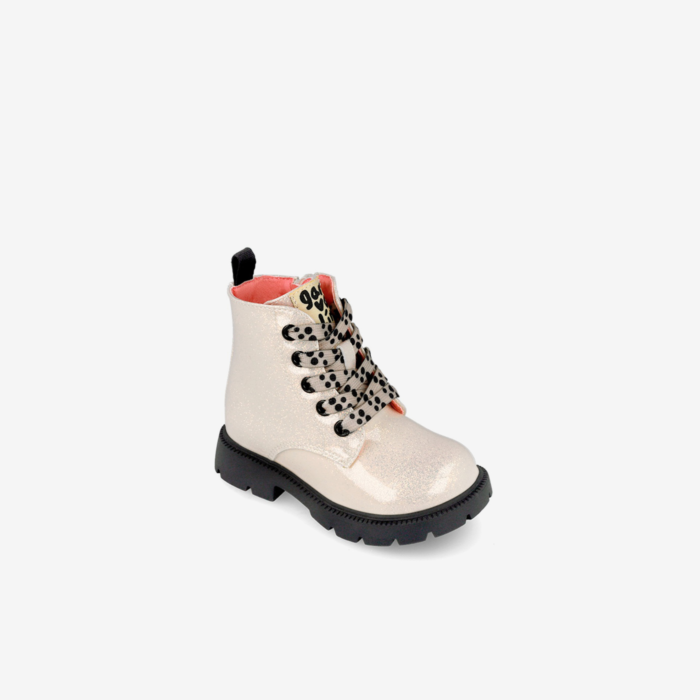 Botas tipo Martens de Garvalín beige metalizado