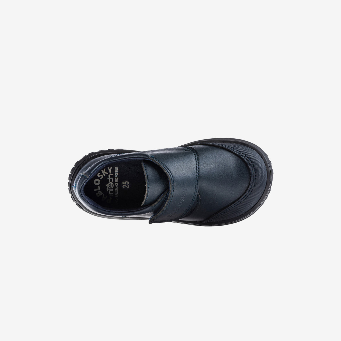 Blucher colegial respetuoso de Pablosky en azul marino y puntera reforzada.