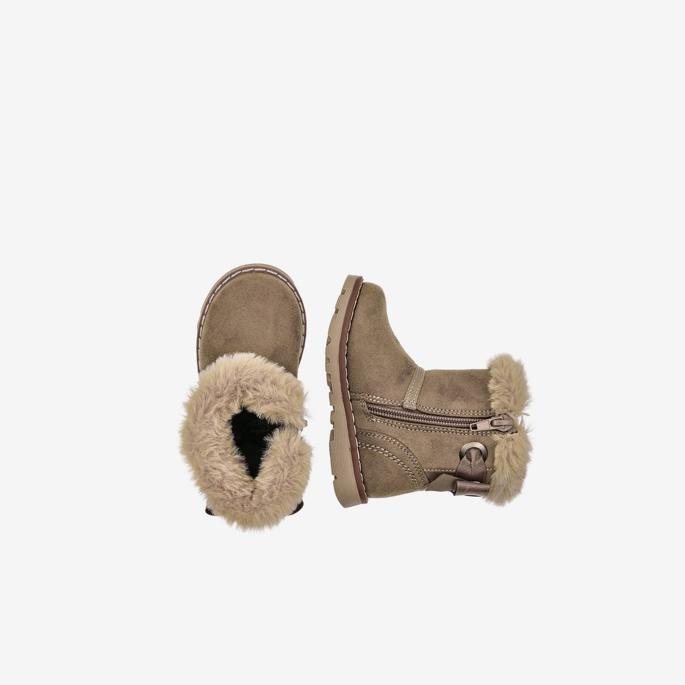 Bota niña Chicco beige con pelo y lazo cálida, cómoda y fácil de poner