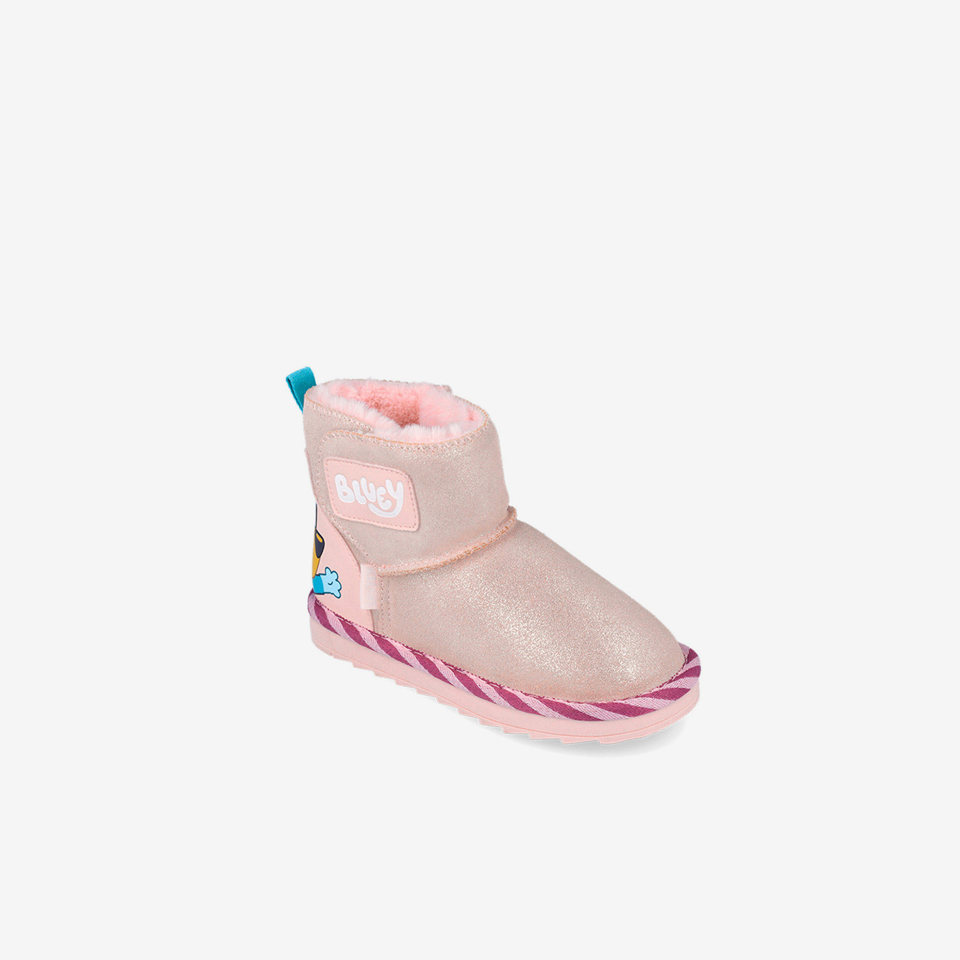 Bota Garvalín rosa Bluey con pelo y glitter