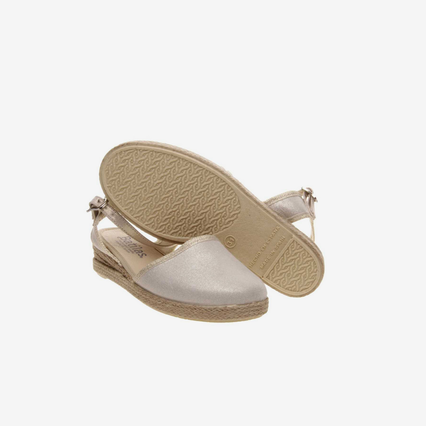 Sandalia de lona con hebilla para niña