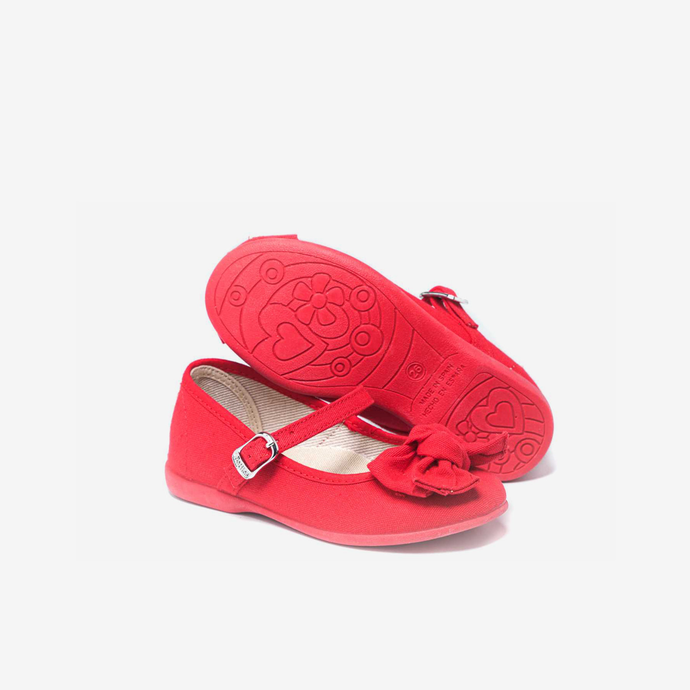 Merceditas con hebilla en color rojo de Batila