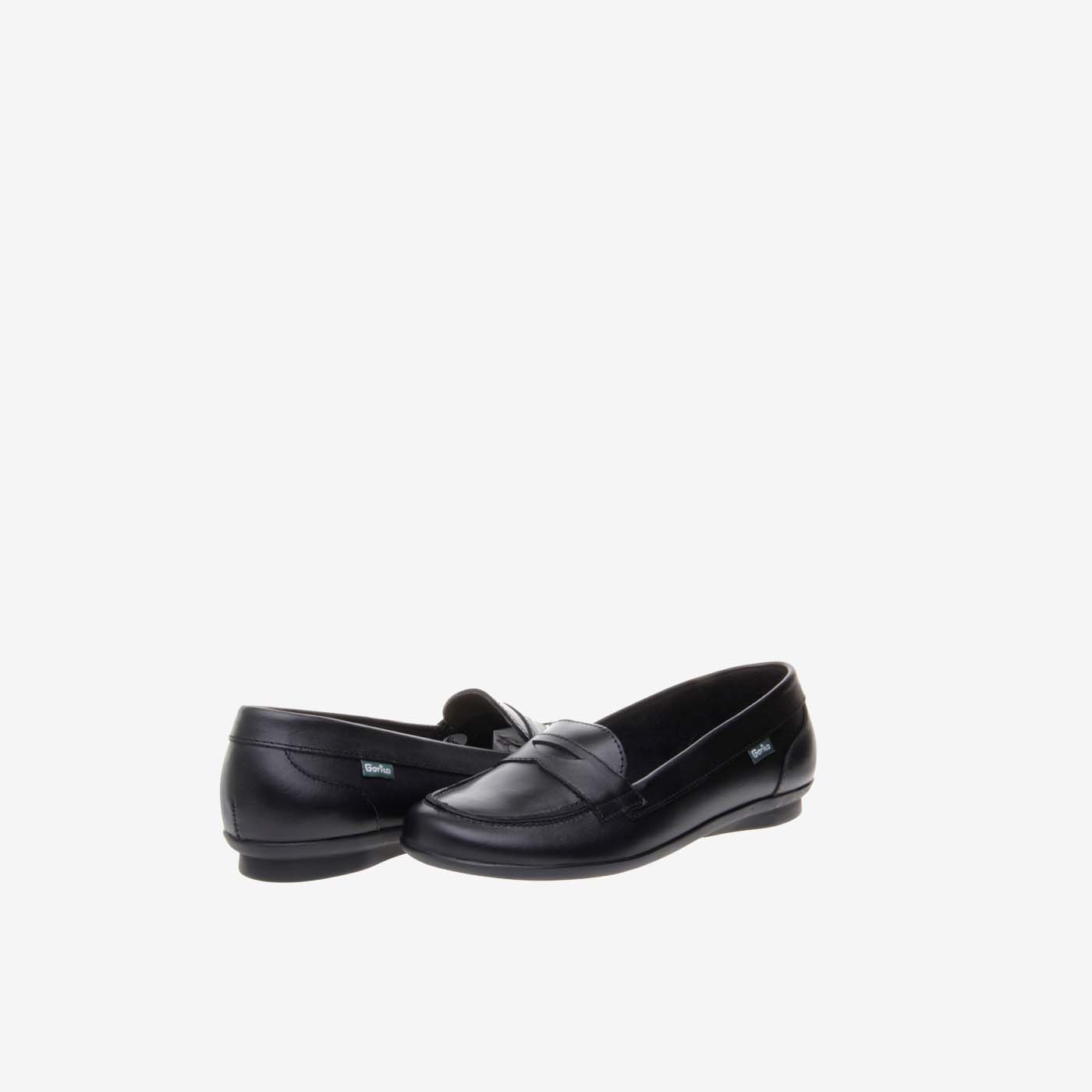 Mocasín Gorila niña en azul marino.