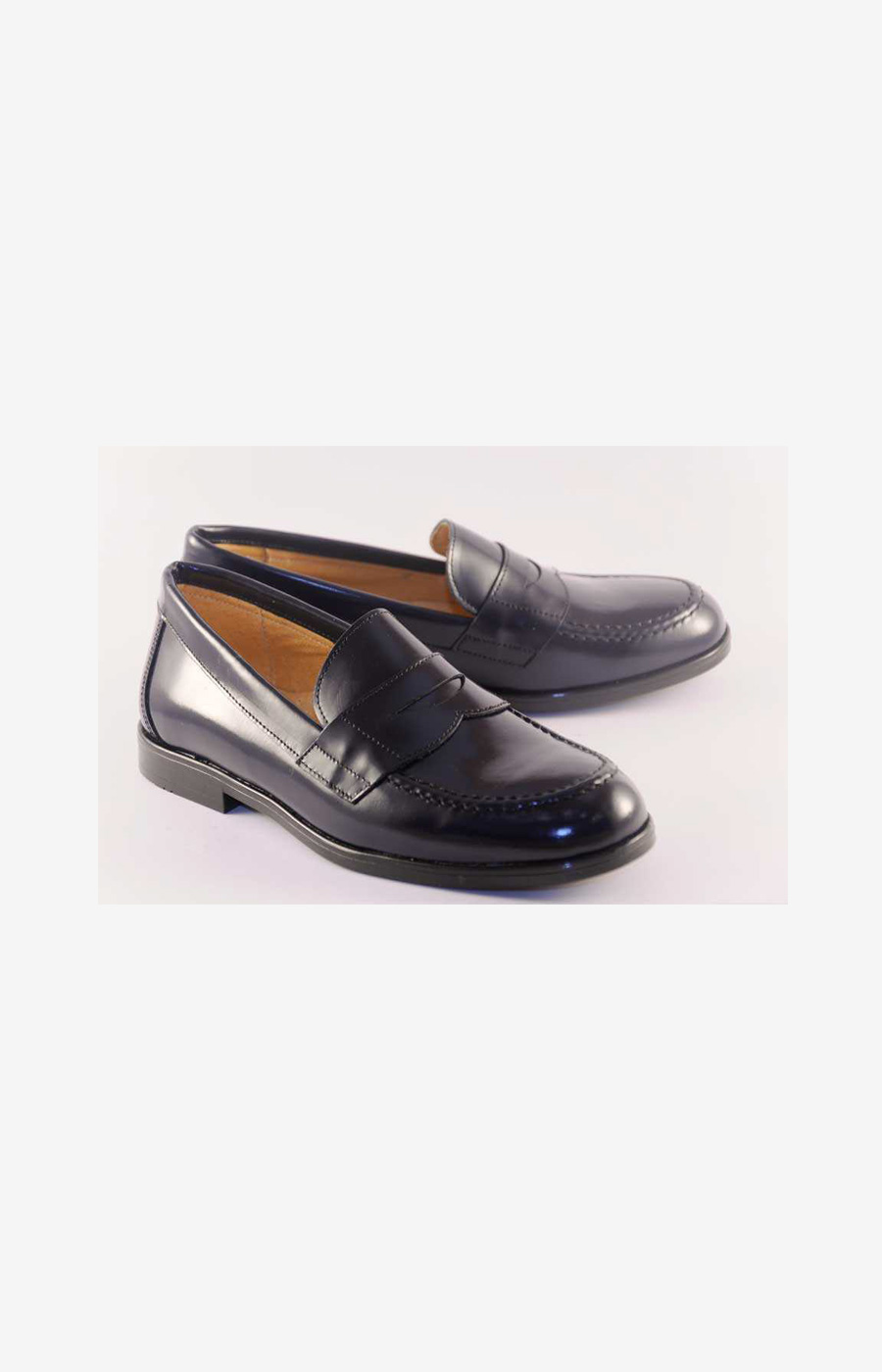 Zapato mocasin en florentin azul.