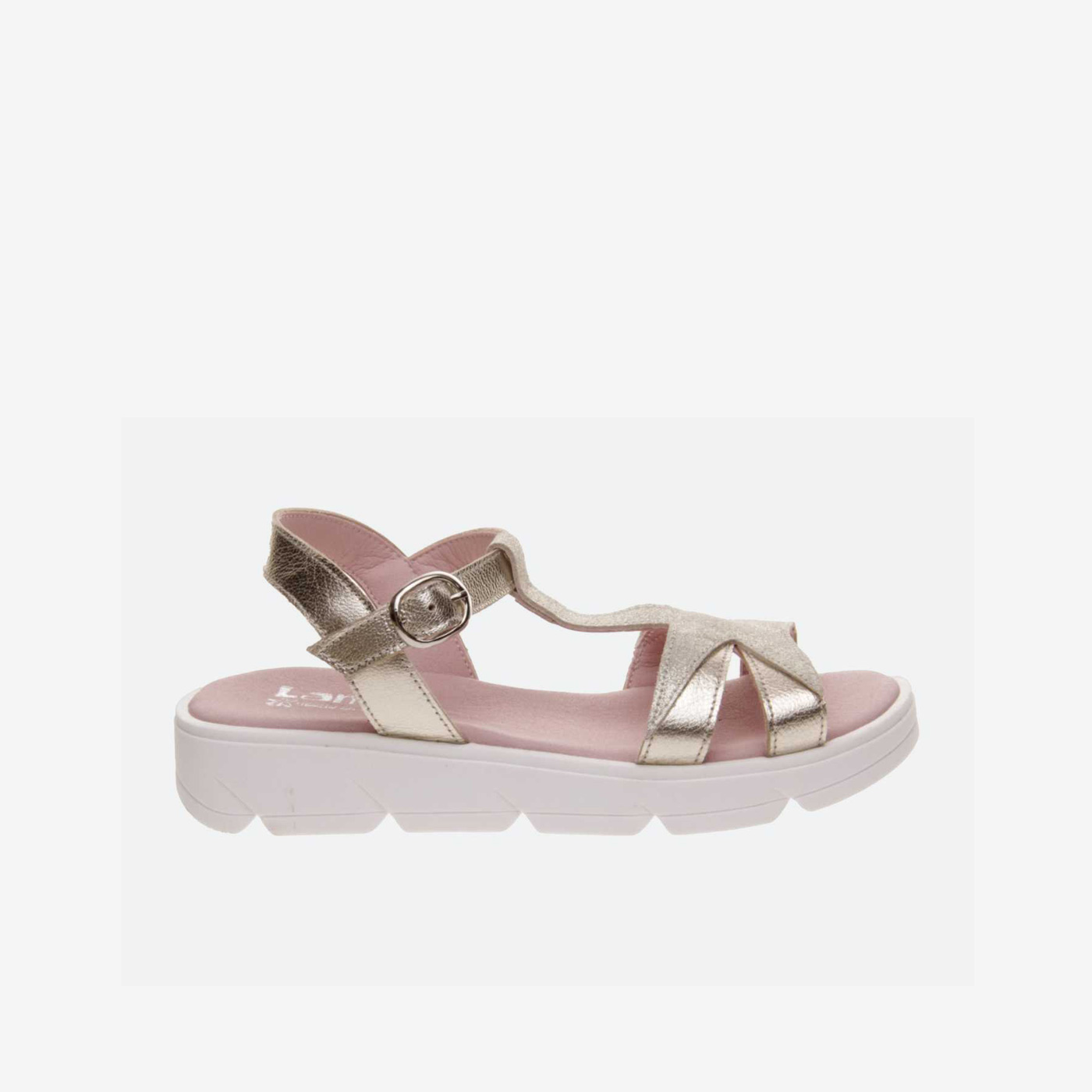 SANDALIA NIÑA LANDOS METALIZADA CON HEBILLA